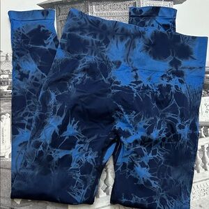 Blue Tie-Dye Leggings